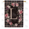 America Forever Pink And Black Plaid Monogram House Flag