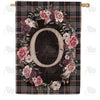 America Forever Pink And Black Plaid Monogram House Flag