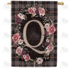 America Forever Pink And Black Plaid Monogram House Flag