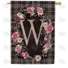 America Forever Pink And Black Plaid Monogram House Flag