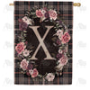America Forever Pink And Black Plaid Monogram House Flag