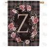 America Forever Pink And Black Plaid Monogram House Flag