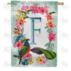 America Forever Island Flowers Monogram House Flag