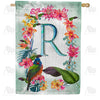 America Forever Island Flowers Monogram House Flag