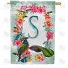 America Forever Island Flowers Monogram House Flag