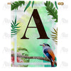 America Forever Tropical Bird Monogram House Flag