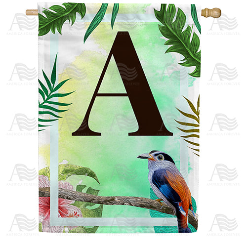 America Forever Tropical Bird Monogram House Flag
