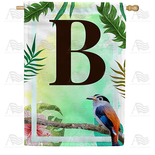 America Forever Tropical Bird Monogram House Flag