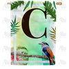 America Forever Tropical Bird Monogram House Flag