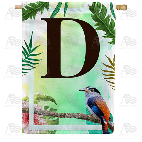 America Forever Tropical Bird Monogram House Flag