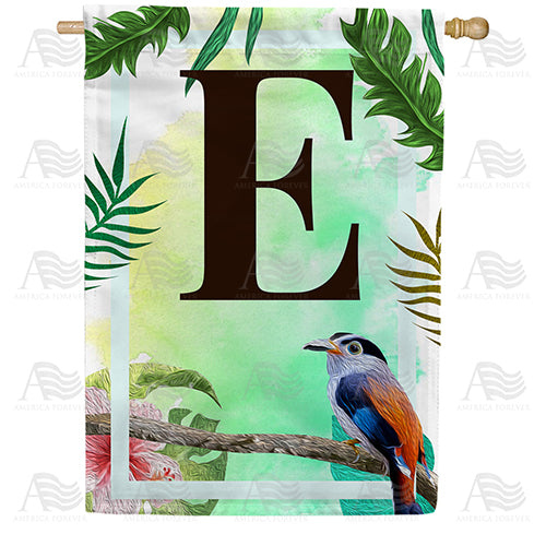 America Forever Tropical Bird Monogram House Flag