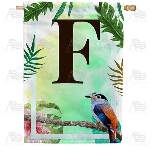 America Forever Tropical Bird Monogram House Flag