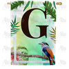 America Forever Tropical Bird Monogram House Flag