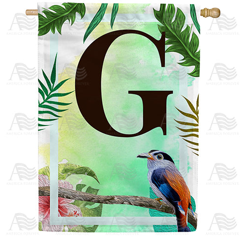 America Forever Tropical Bird Monogram House Flag