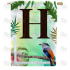 America Forever Tropical Bird Monogram House Flag
