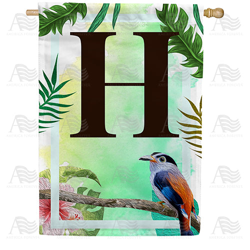America Forever Tropical Bird Monogram House Flag