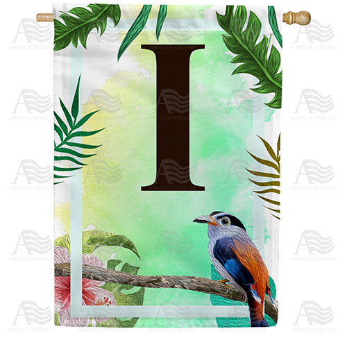 America Forever Tropical Bird Monogram House Flag