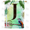 America Forever Tropical Bird Monogram House Flag