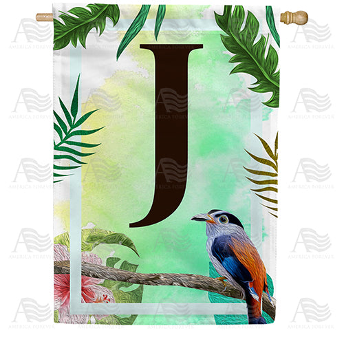 America Forever Tropical Bird Monogram House Flag