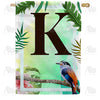 America Forever Tropical Bird Monogram House Flag