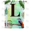 America Forever Tropical Bird Monogram House Flag