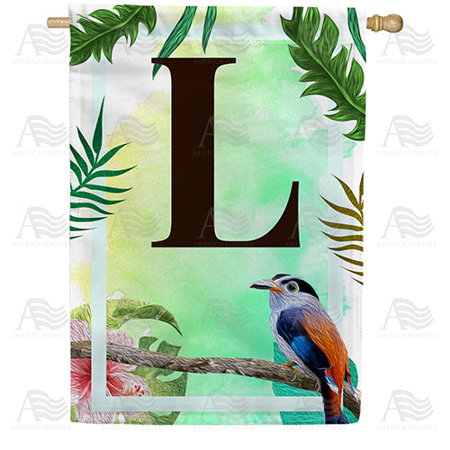 America Forever Tropical Bird Monogram House Flag