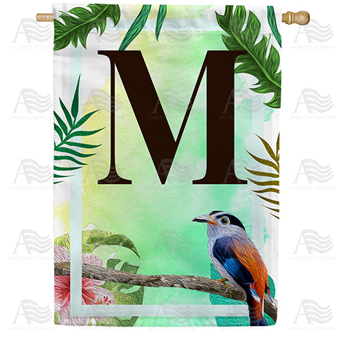 America Forever Tropical Bird Monogram House Flag