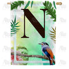 America Forever Tropical Bird Monogram House Flag