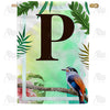 America Forever Tropical Bird Monogram House Flag