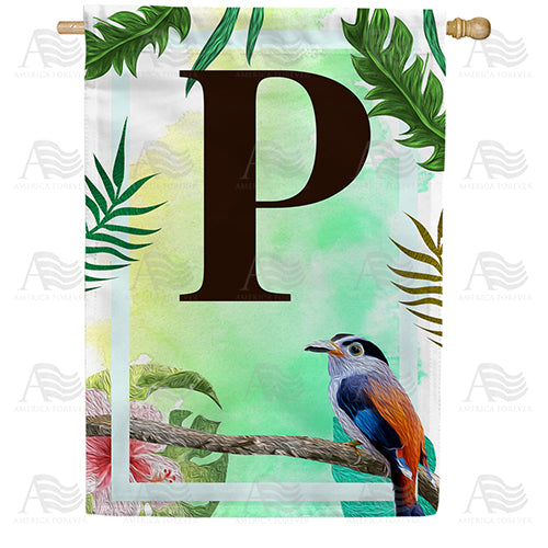 America Forever Tropical Bird Monogram House Flag