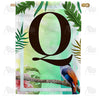 America Forever Tropical Bird Monogram House Flag