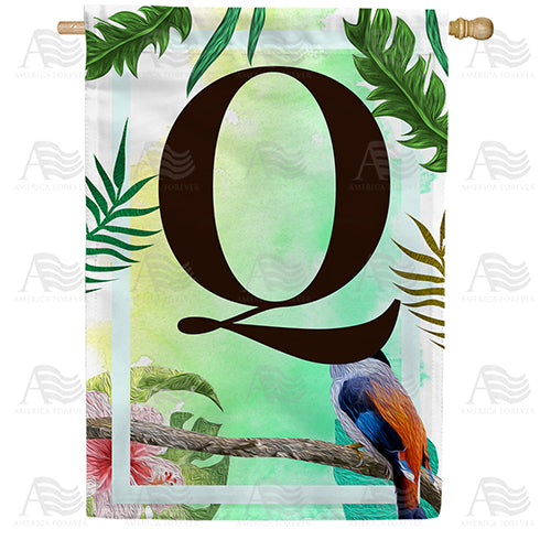 America Forever Tropical Bird Monogram House Flag