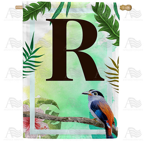 America Forever Tropical Bird Monogram House Flag