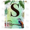 America Forever Tropical Bird Monogram House Flag