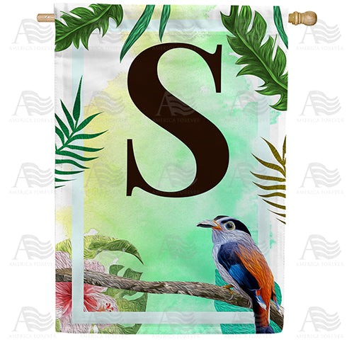 America Forever Tropical Bird Monogram House Flag