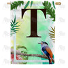 America Forever Tropical Bird Monogram House Flag