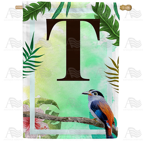 America Forever Tropical Bird Monogram House Flag