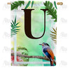 America Forever Tropical Bird Monogram House Flag