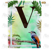 America Forever Tropical Bird Monogram House Flag