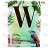 America Forever Tropical Bird Monogram House Flag