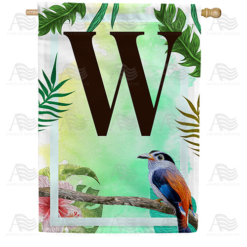 America Forever Tropical Bird Monogram House Flag