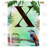 America Forever Tropical Bird Monogram House Flag