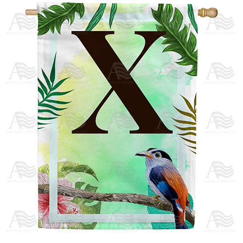 America Forever Tropical Bird Monogram House Flag