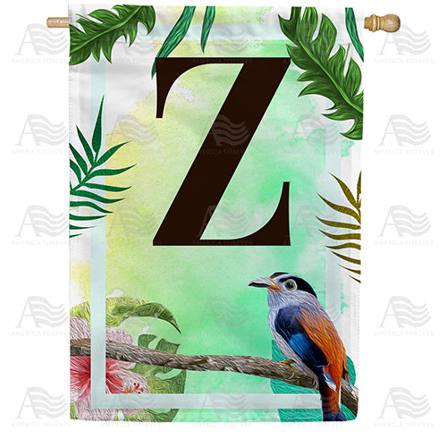 America Forever Tropical Bird Monogram House Flag