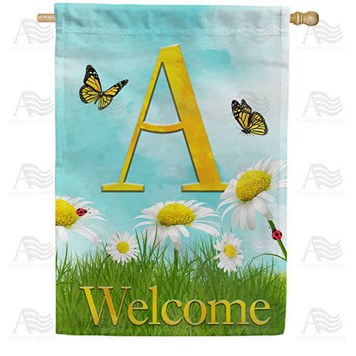 America Forever Loves Me, Loves Me Not Monogram House Flag