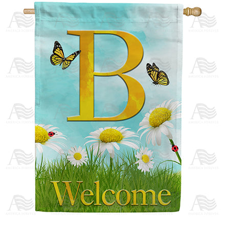 America Forever Loves Me, Loves Me Not Monogram House Flag