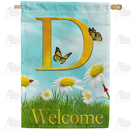 America Forever Loves Me, Loves Me Not Monogram House Flag