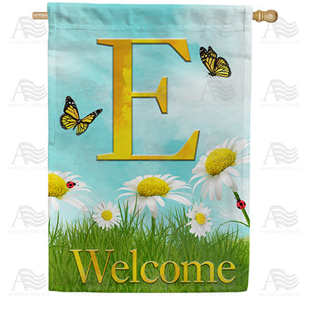 America Forever Loves Me, Loves Me Not Monogram House Flag