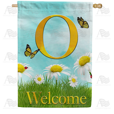 America Forever Loves Me, Loves Me Not Monogram House Flag
