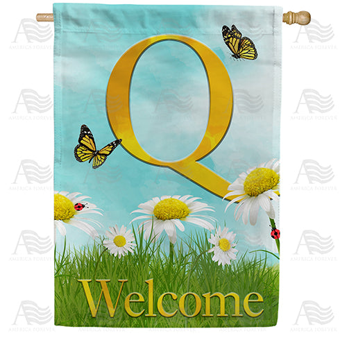 America Forever Loves Me, Loves Me Not Monogram House Flag